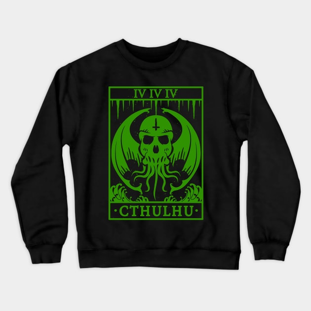 CTHULHU TAROT CARD - LOVECRAFT Crewneck Sweatshirt by Tshirt Samurai